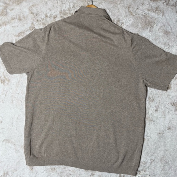 Abercrombie & Fitch Men’s Front Blocked Stripe Knit Polo XXL Tan - Picture 9 of 9